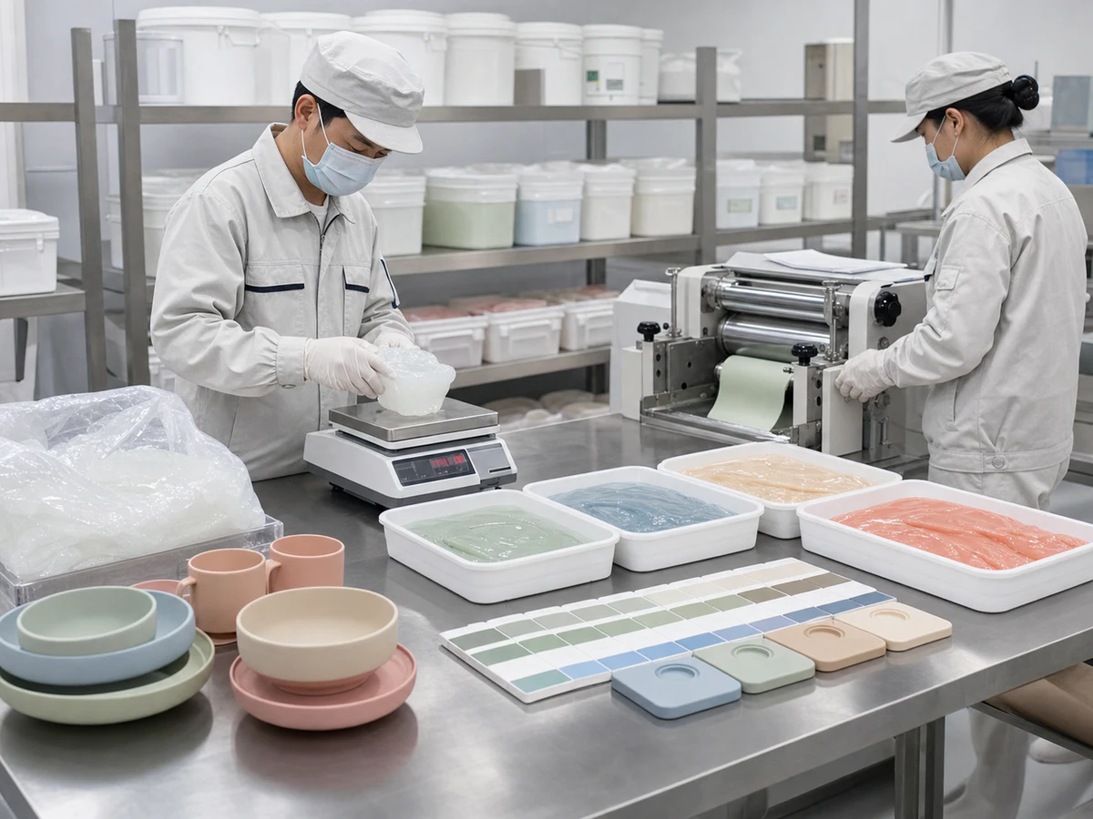 Material Preparation & Color Matching for food-grade silicone tableware