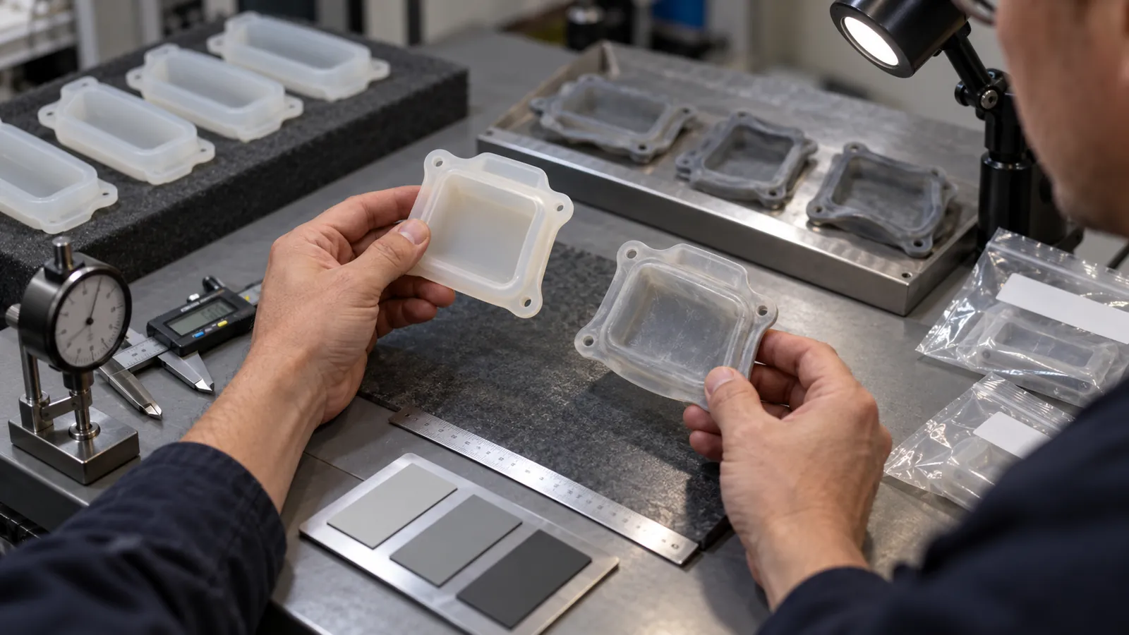 Illustrative retained references and post-wash silicone inspection