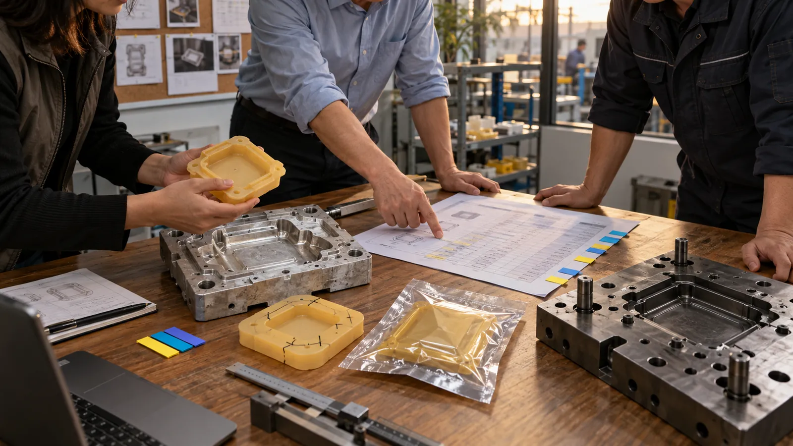 Illustrative transfer of aluminum prototype mold findings into production tooling Illustrative transfer of aluminum prototype mold findings into production tooling