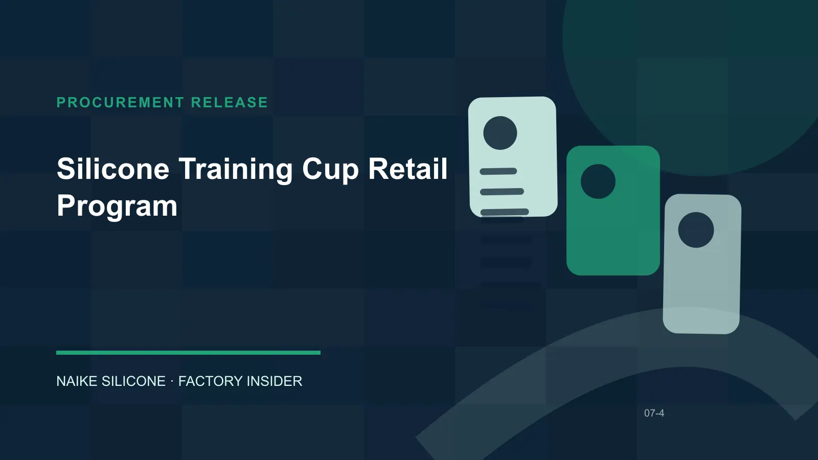Silicone Training Cup Retail Program procurement release checklist