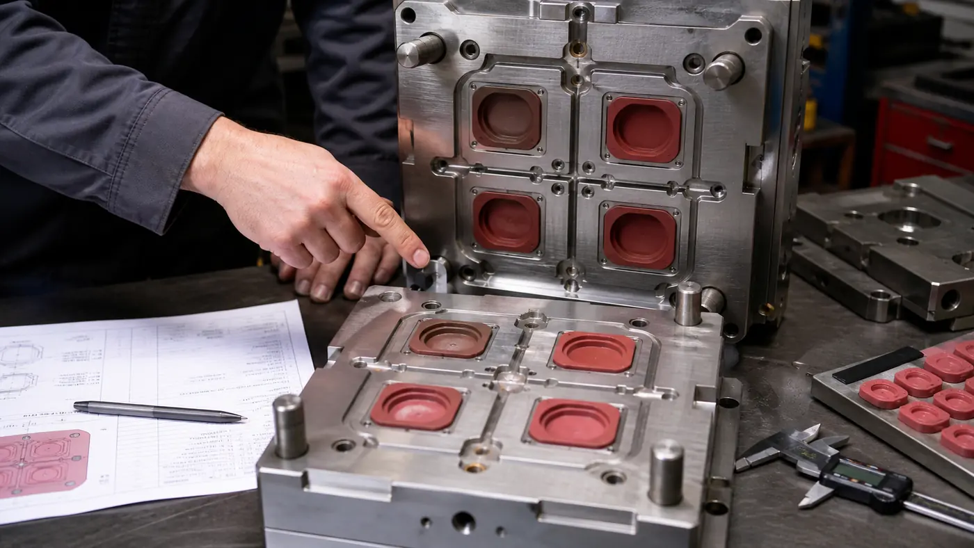 Balanced Four-Cavity Compression Mold
