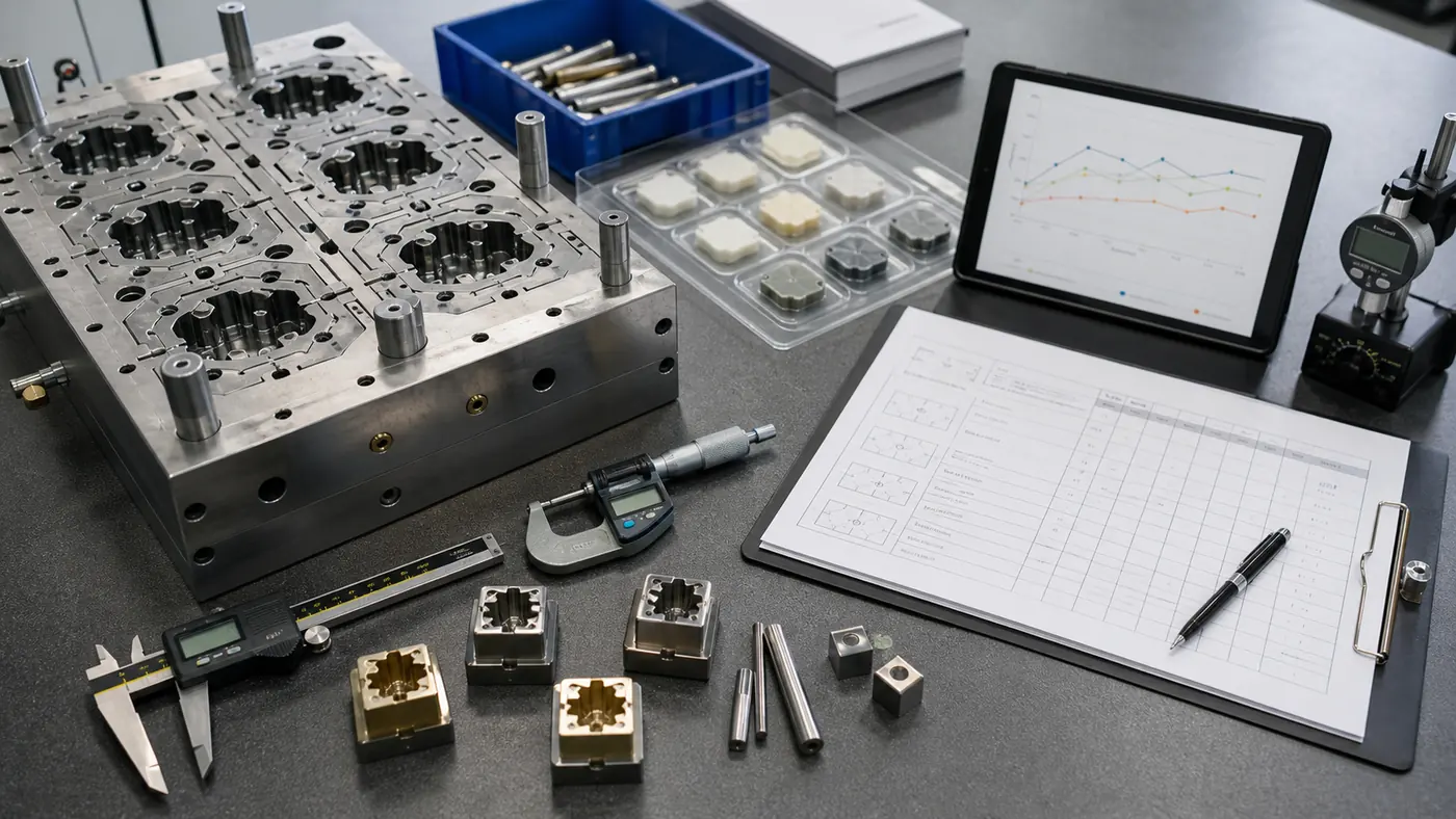Multi-cavity silicone mold maintenance records measurements inserts and retained samples reviewed together