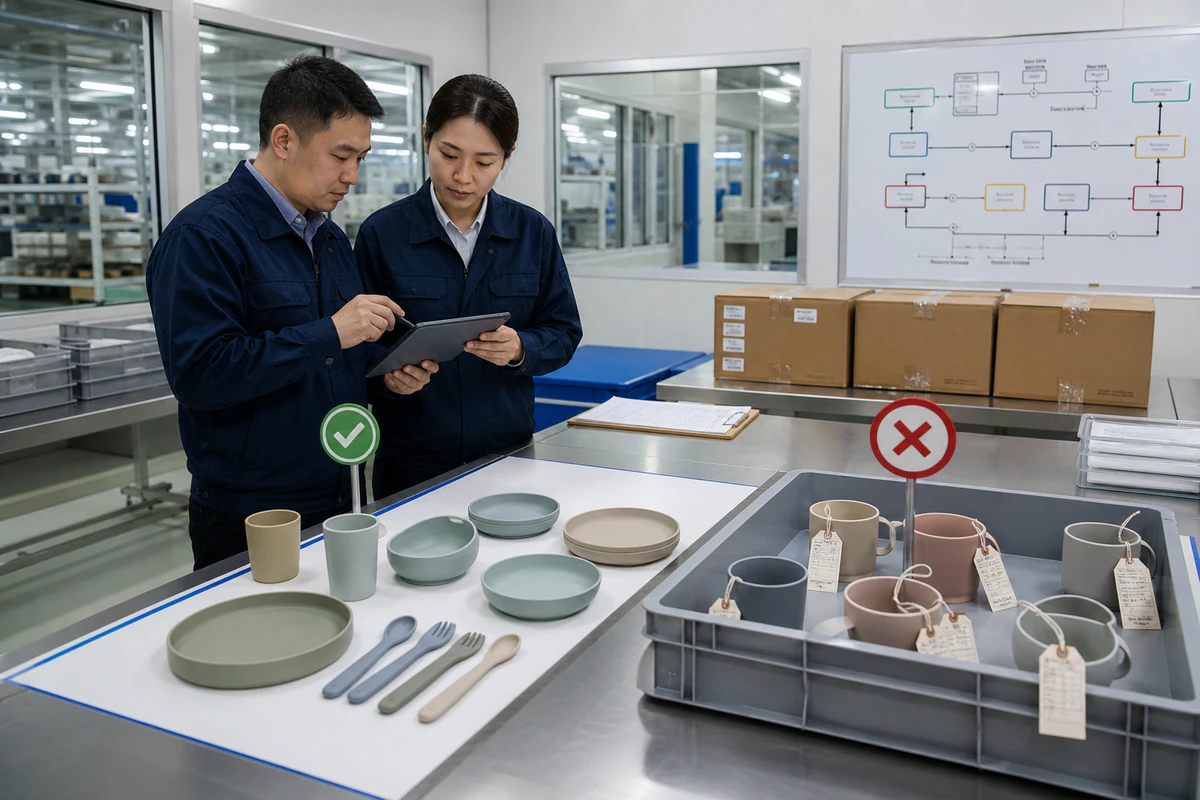 Silicone product acceptance rejection containment and reinspection decision review