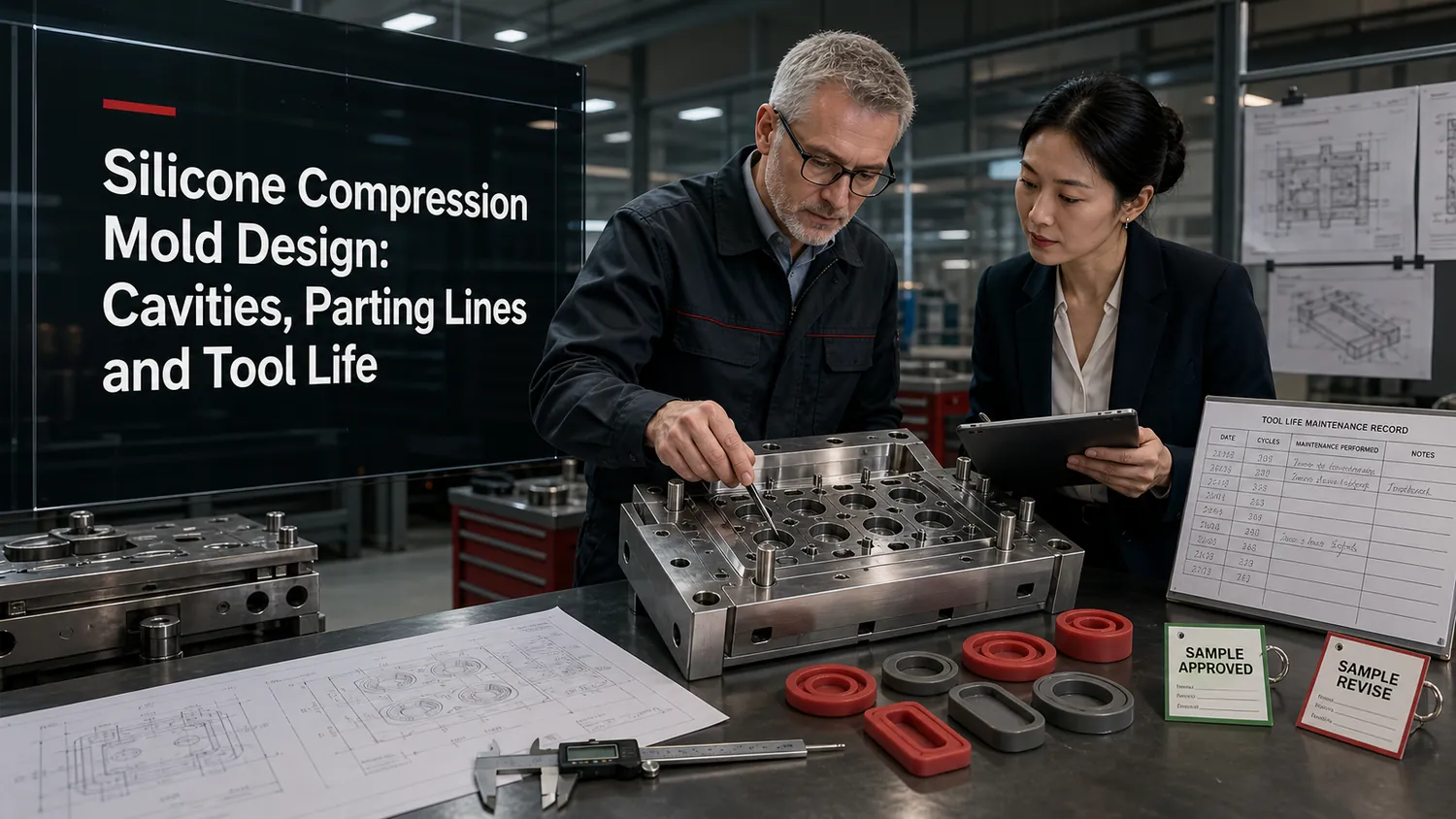 Silicone Compression Mold Design: Cavities, Parting Lines and Tool Life visual guide for B2B silicone product buyers