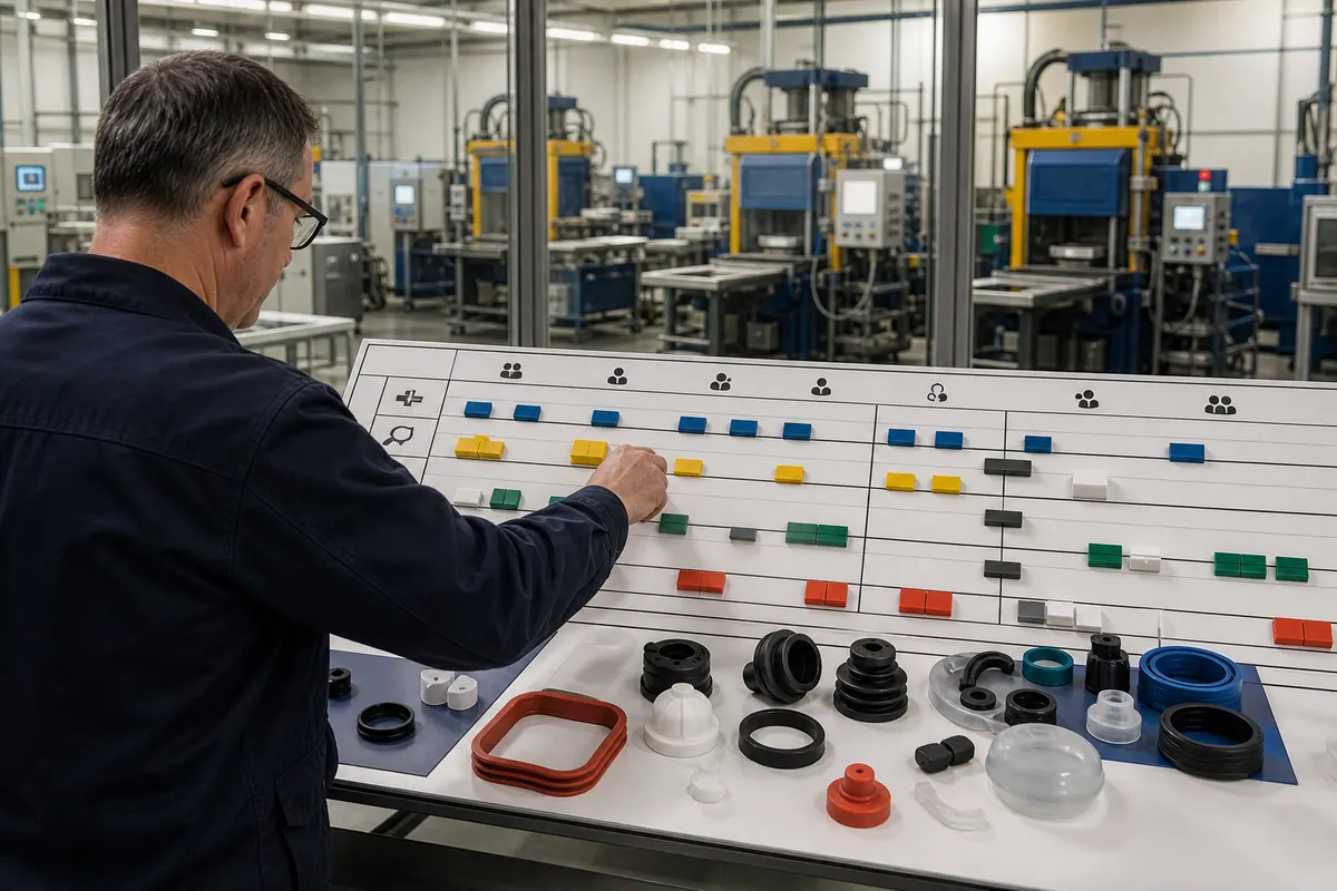 Silicone factory capacity planning across molding cells and tooling changeovers Silicone factory capacity planning across molding cells and tooling changeovers