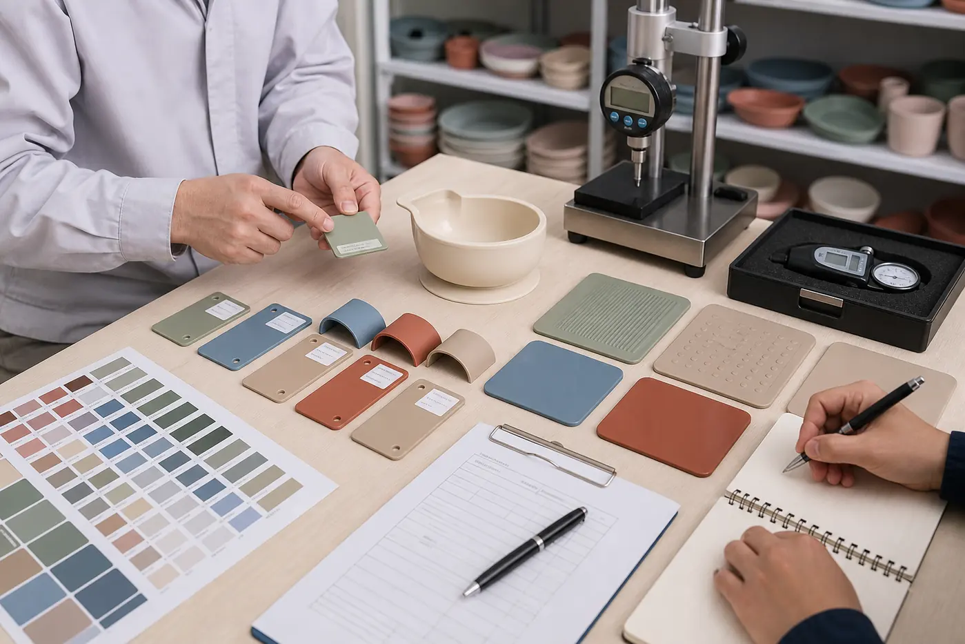 Silicone material hardness color and surface finish approval session