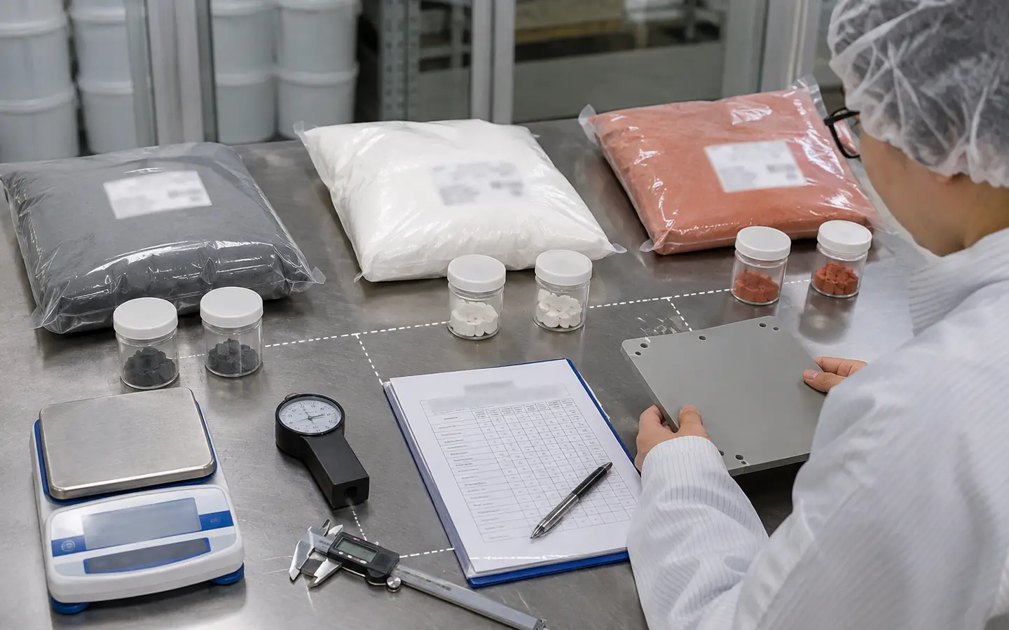 Silicone material lot traceability from compound receiving to finished food-contact product