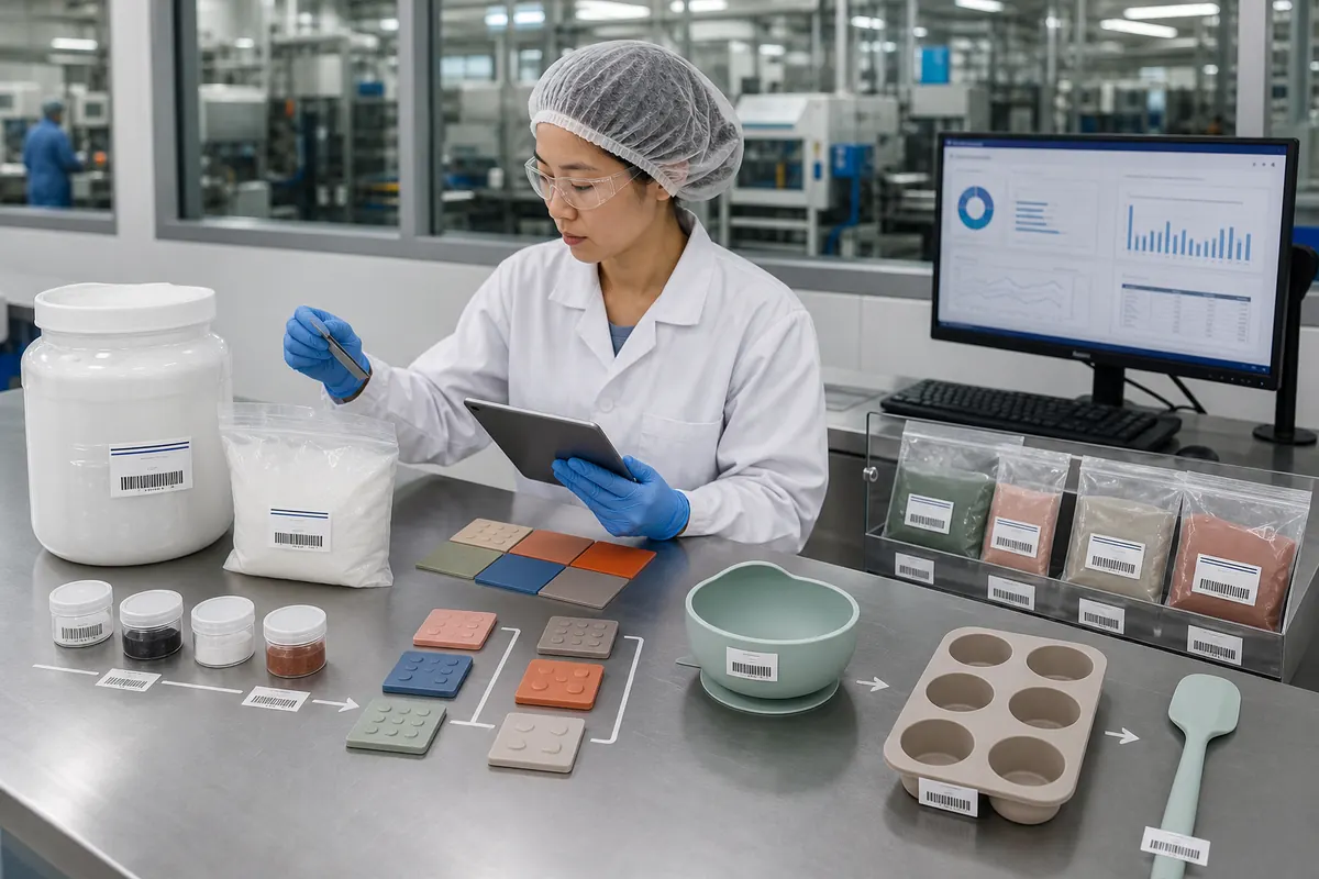 Silicone factory traceability from compound and pigment lots to finished food-contact SKUs Silicone factory traceability from compound and pigment lots to finished food-contact SKUs
