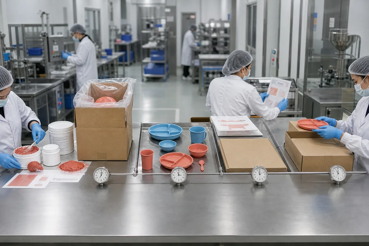 Silicone factory team mapping replenishment lead-time evidence across production stages Silicone factory team mapping replenishment lead-time evidence across production stages