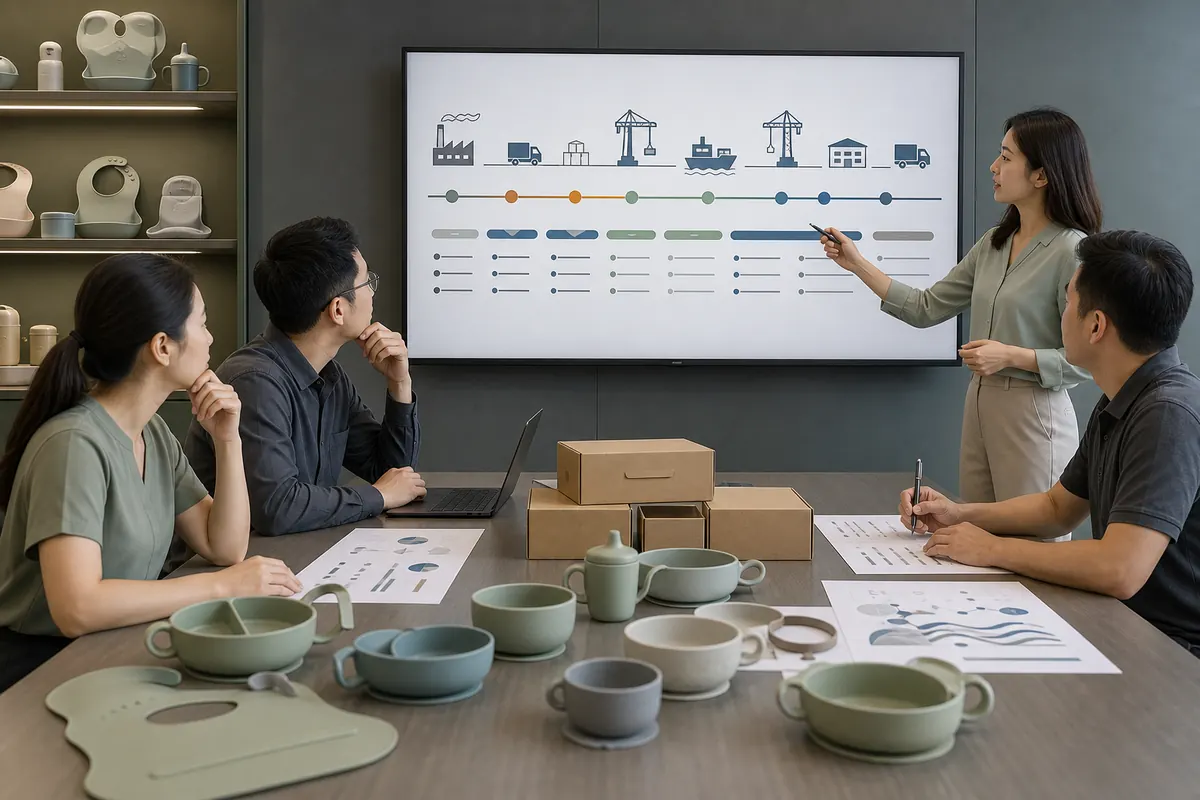 Procurement team mapping Incoterms responsibilities for silicone product shipments