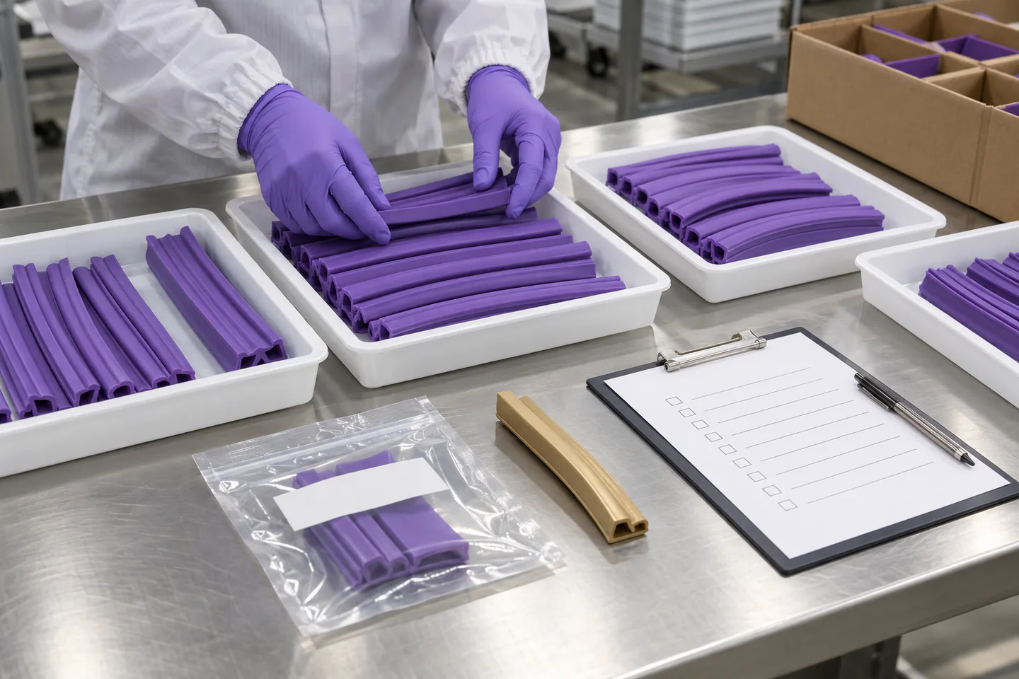 Silicone trim inspection release with separated lots retained sample and quality records Silicone trim inspection release with separated lots retained sample and quality records