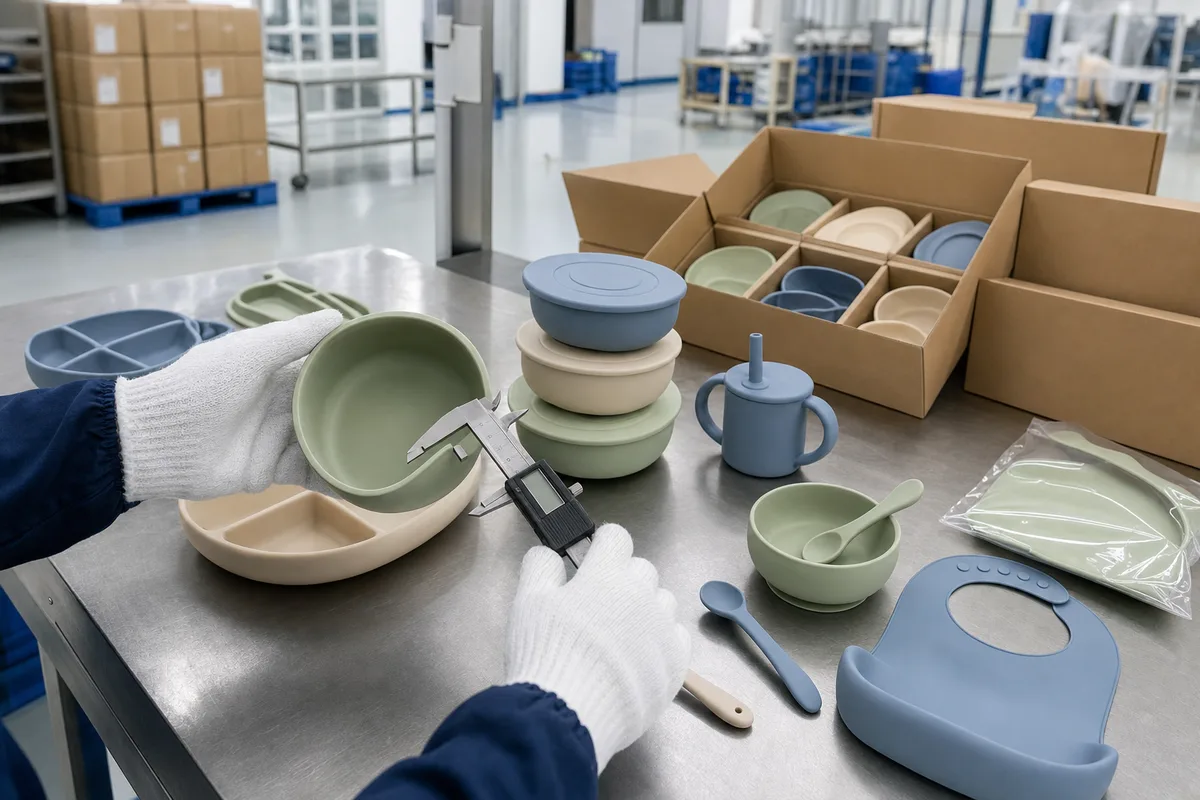 Quality inspection and packing preparation for silicone tableware