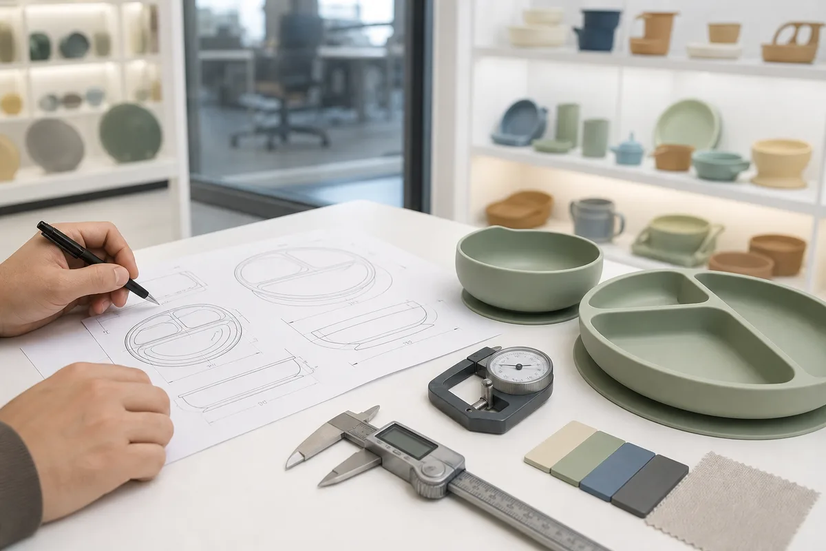 Engineering review of silicone tableware drawings, dimensions and physical samples