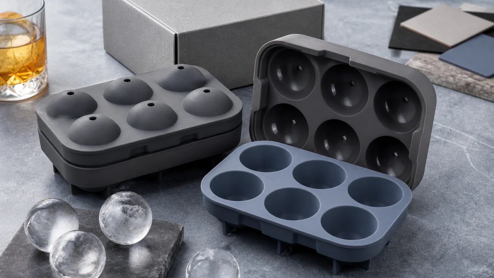 Custom 6-Cavity Silicone Ice Sphere Mold