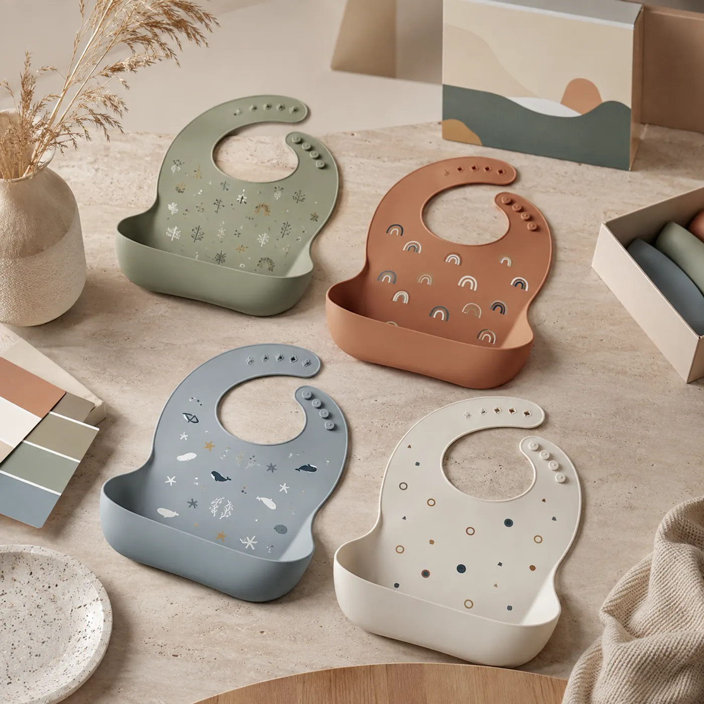custom printed silicone baby bib