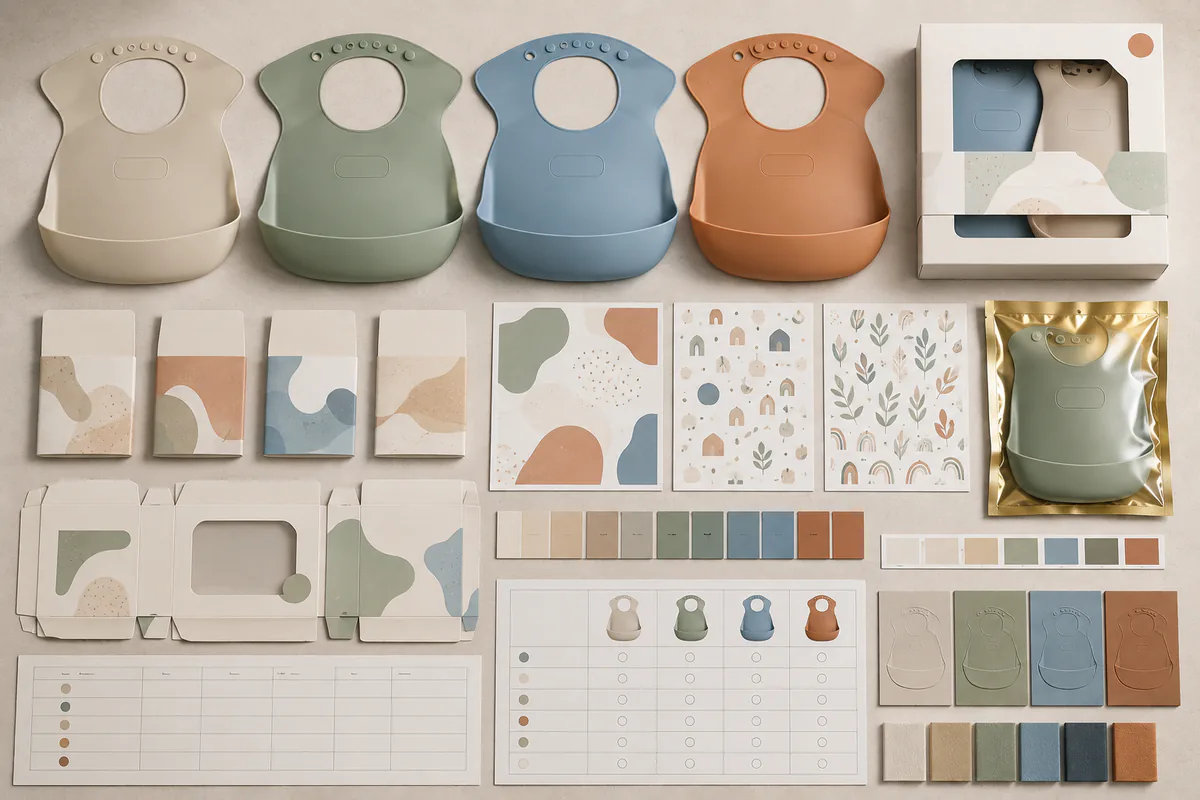 Private-label wide-coverage silicone bib colors patterns and multipack approval