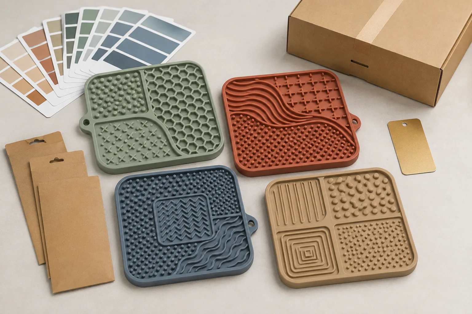 Private-Label Range Approval Private-label silicone pet lick mat colors textures and packaging approval
